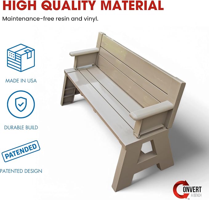 Convert-a-Bench Gen 1 2-in-1 Outdoor Convertible Bench to Picnic Table | - Image 4