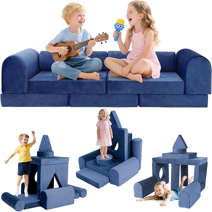 Modular Kids Play Sofa Multifunctional Kids Sofa Convertible Foam Floor Mat by FURNAWAY