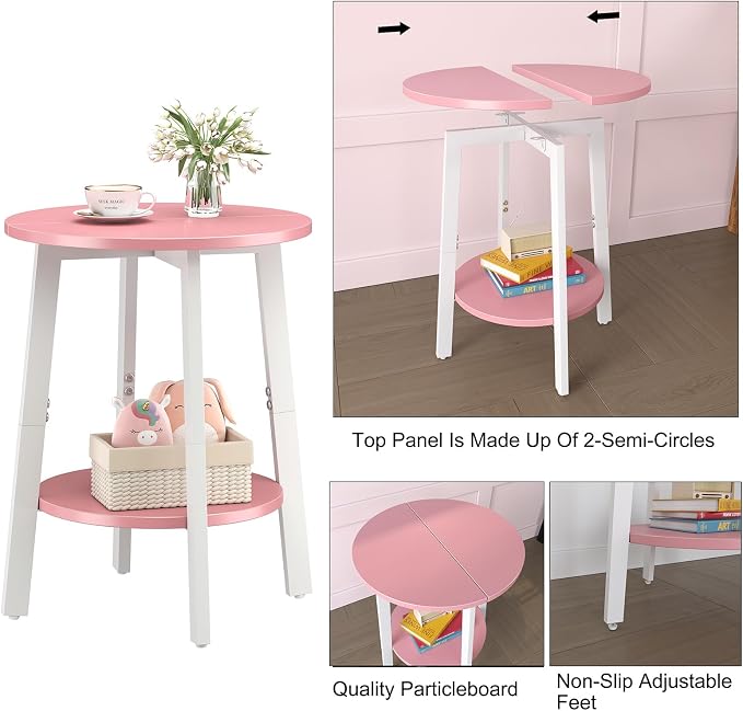sthmec Side Table Set of 2, Small Round End Table - Image 5
