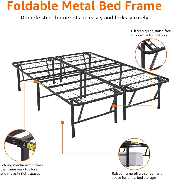 Amazon Basics Foldable Metal Platform Bed Frame - Image 7