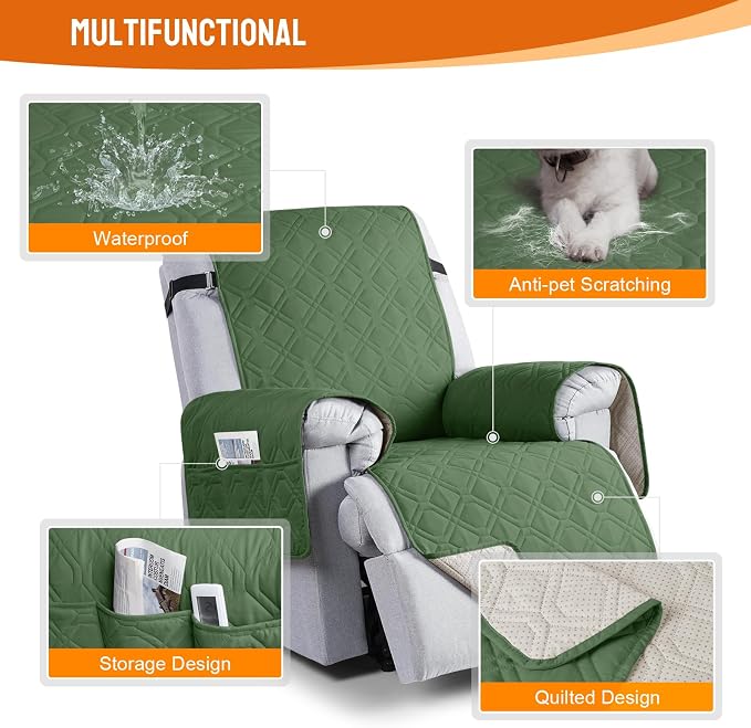 VANSOFY 100% Waterproof Recliner Chair Covers, Recliner Cover Non-Slip Dog - Image 3