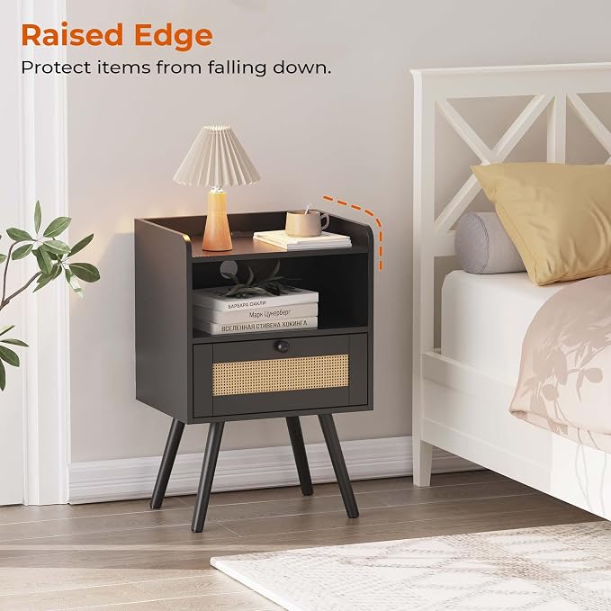 SUPERJARE Nightstands with Charging Station, Bedside Table Set of 2 with PE - Image 4