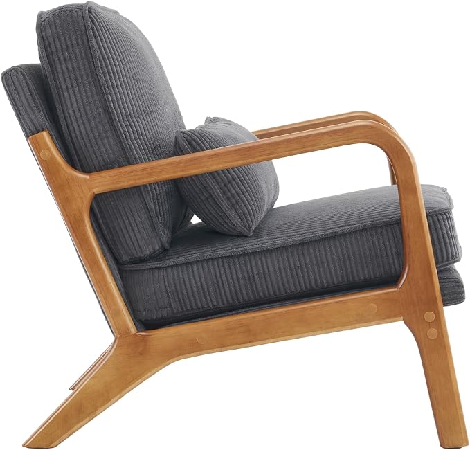 VINGLI Upgraded Premium Corduroy Accent Chair, Upholstered Arm Chair, Solid - Image 8
