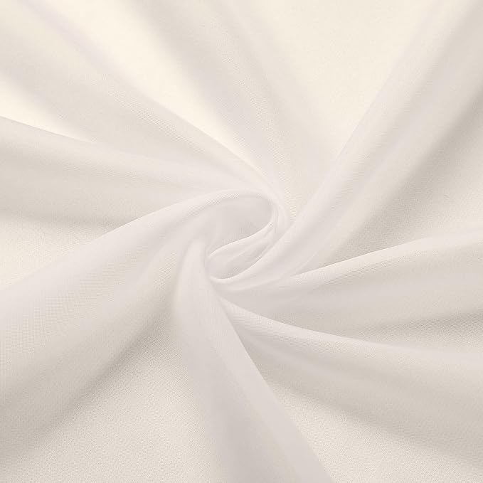 Extra Long Sheer Cream Curtains - Image 9