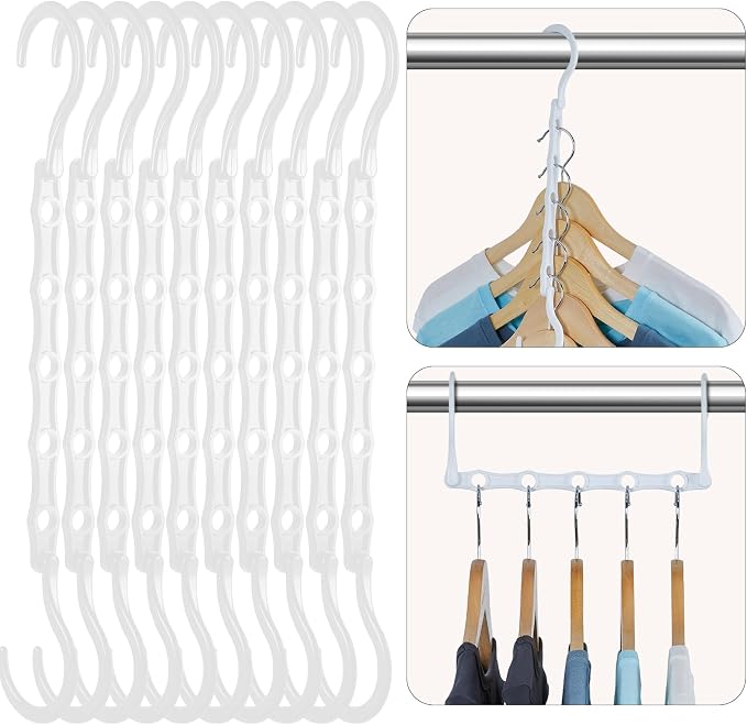 HOUSE DAY Closet Organizers and Storage, 16 Pack, Space Saving Hangers White by HOUSEDAY