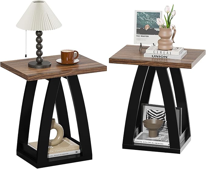 FROMJBEST End Table Set of 2, Side Table, Nightstand, Sofa Side Table by FROMJBEST