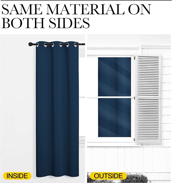 NICETOWN Moroccan Blue Blackout Curtains 96" Long - Image 6