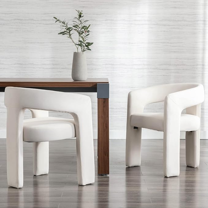 BESTANO Set of 2 Modern Velvet Fabric Upholstered Dining Chairs - Image 3