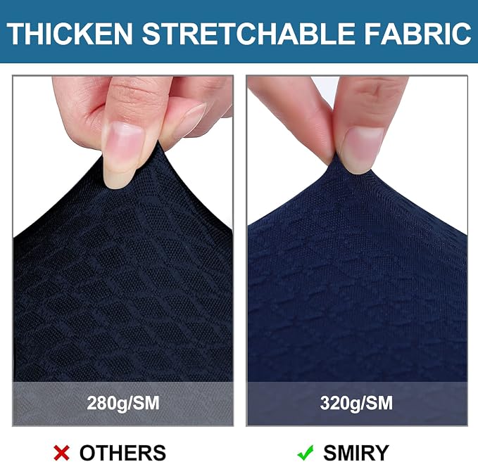 Smiry Waterproof Seat Covers for Dining Room Chairs Set of 2, Stretch Jacquard - Image 4