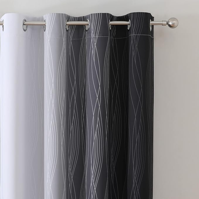 Estelar Textiler Ombre Blackout Curtains 102 Inches Long 2 Panels Set, Full - Image 4