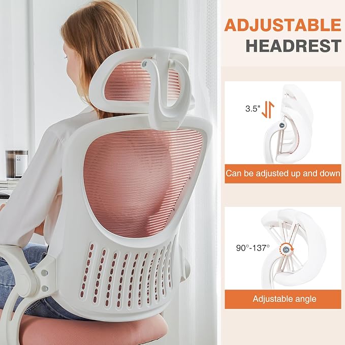 Sweetcrispy Office Computer Desk Chair, Ergonomic High-Back Mesh Rolling Work - Image 6