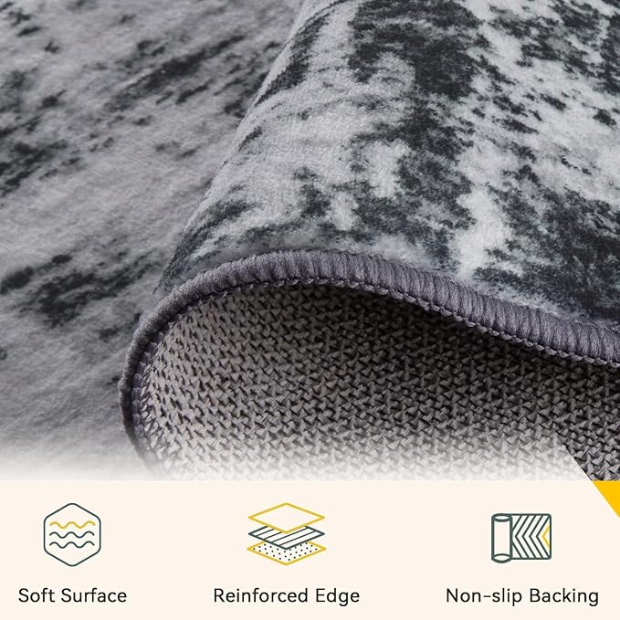 Washable Area Rugs 10'x12' Non-Slip Modern Abstract Soft - Image 3