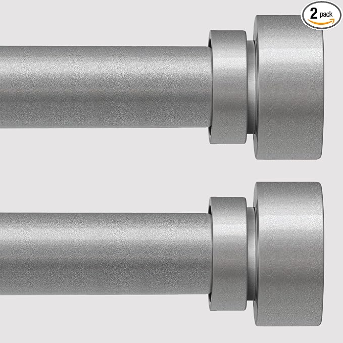 Lootkell 2 Pack Modern Silver Curtain Rods Set by Unknown