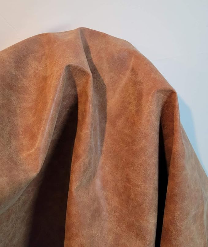 NAT Leathers | Blonde Light Tan Distressed Faux Leather material PU Sheet - Image 2