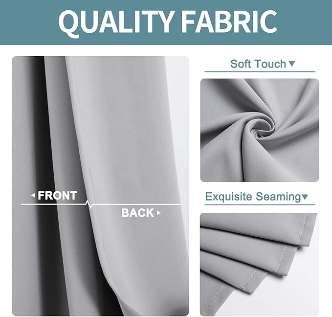 ChrisDowa Blackout Curtains 80 Inches Long 2 Panels Set - Image 3