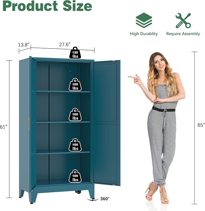 Bevivog Bathroom Storage Cabinet Freestanding, Living Room, Home Office - Image 2