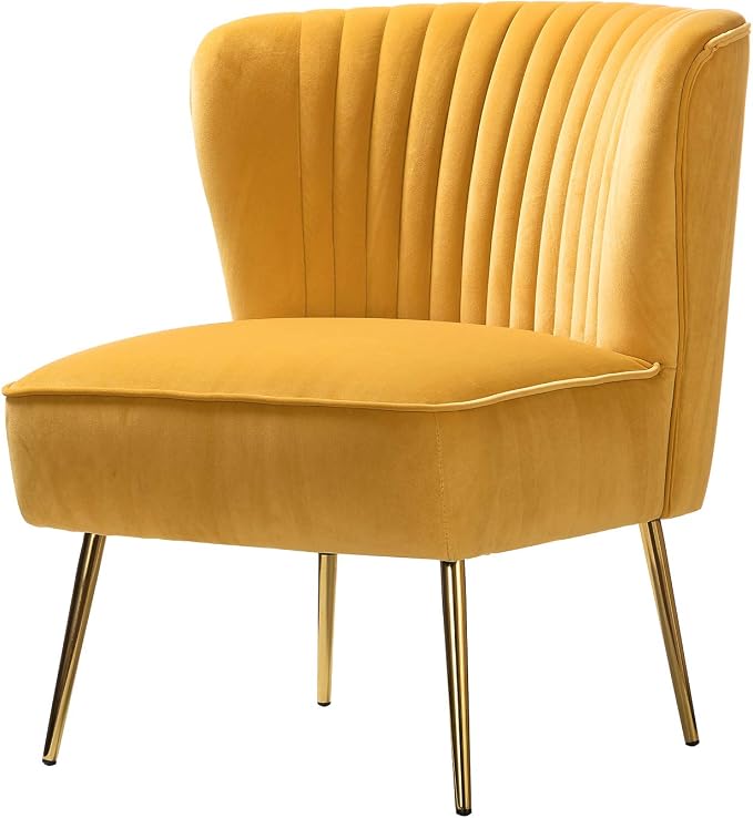 HULALA HOME Velvet Accent Chair, Modern Upholstered Cute Side Chair - Image 8