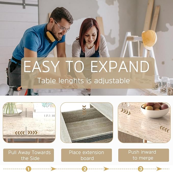 Henf 7 Pieces Extendable Dining Table Set - Image 4