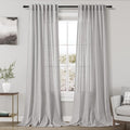 Grey Linen Curtains 90 Inch Length 2 Panels Set by Nanspring