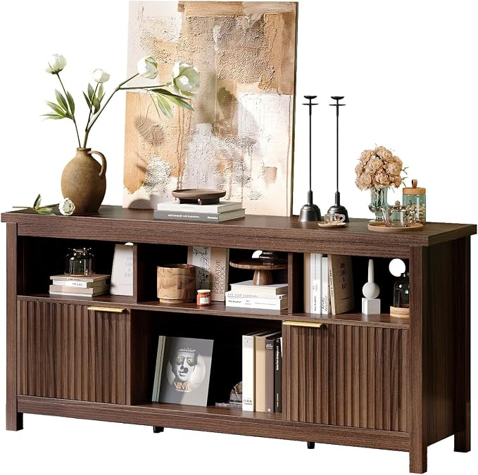 VINGLI 58" Fluted TV Stand for TVs up to 70", Modern TV Stand - Image 7
