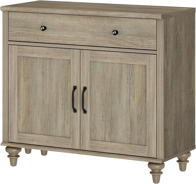 WAMPAT Buffet Cabinet with Doors & Drawer, Large Coffee Bar Table Wood Kitchen - Image 6