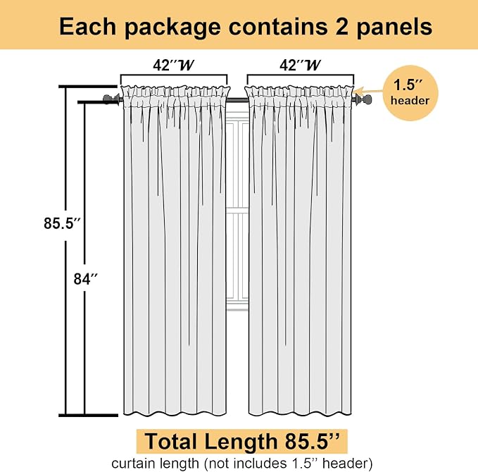 Lecloud Hunter Green Sheer Curtains 84 Inches Long 2 Panels Set, Rod Pocket - Image 4