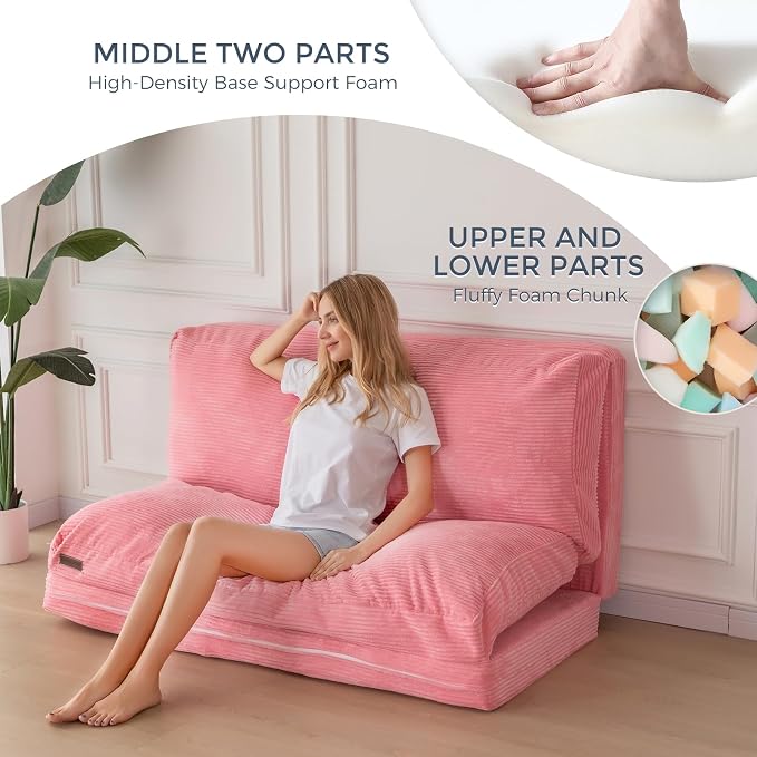 MAXYOYO Folding Sofa Bed, Extra Thick and Long Floor Sofa Convertible Sleeper - Image 4