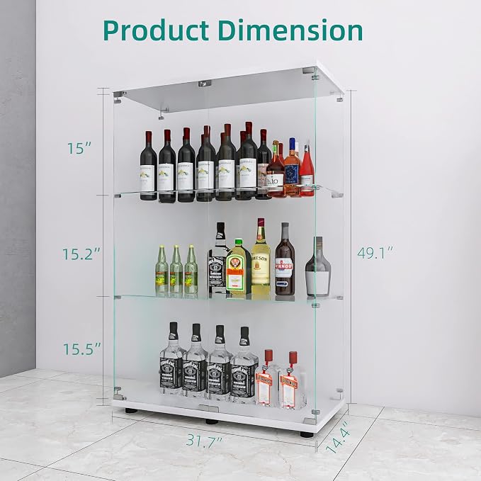 LFT HUIMEI2Y Glass Display Cabinet 3-Shelf - Image 2