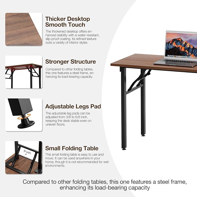 TEMI Long Computer Desk Folding Table - Image 7