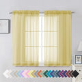 Aiyufeng Yellow Sheer Curtains 45 Inch Length 2 Panels Set, Light Filtering by Aiyufeng