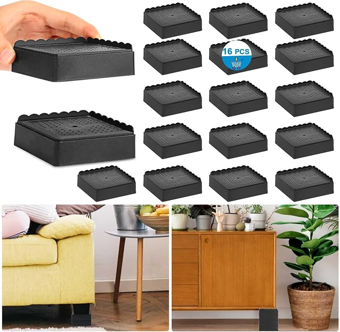 Bed Risers 1 inch, 2 inch, 3 inch, 4 inch Heavy Duty, Adjustable Furniture Riser by EGTTGIN