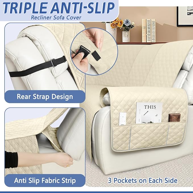 Arfntevss Recliner Sectional Couch Covers 1OO% Waterproof L Shape Sofa Cover - Image 4
