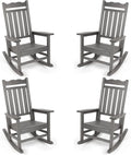 Stoog Patio Rocking Chairs Set of 4, All-Weather HIPS Outdoor Rocking Chair by Stoog