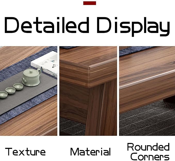 Solid Wood Japanese Style Tea Table, Low Long Coffee Table - Image 3