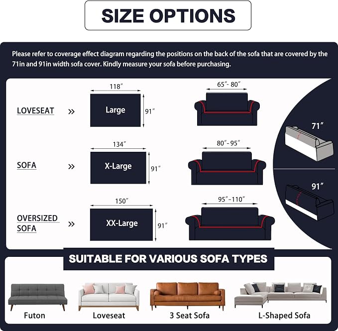 DREAMINGO Sofa Covers Washable Thick Chenille Couch Cover - Image 2