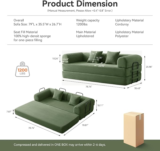 Convertible Floor Sofa Bed - Image 2