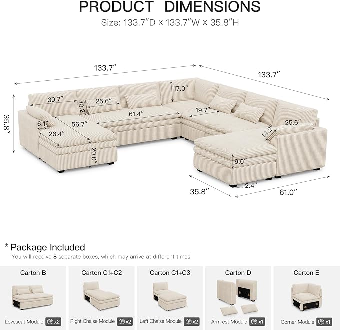 Belffin Large Modular Sectional Sofa - Image 2