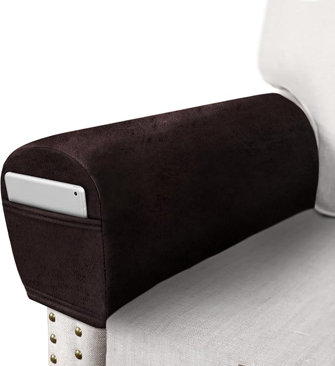 ANARACHON Leather Look Couch Arm Covers Set of 2 Armrest Covers by ANARACHON