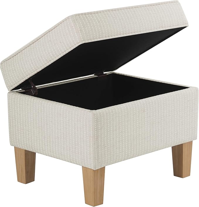 HomePop Home Decor | Upholstered Modern Rectangular Storage Ottoman | Hinged - Image 6