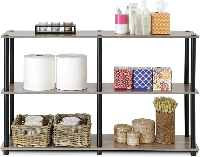 Furinno TURN-N-TUBE Storage Shelves, 3-Tier 47.4 Wide Book Shelf, Corner Shelf - Image 6