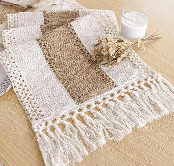 FEXIA Boho Table Runner for Christmas Thanksgiving Home Decor by FEXIA