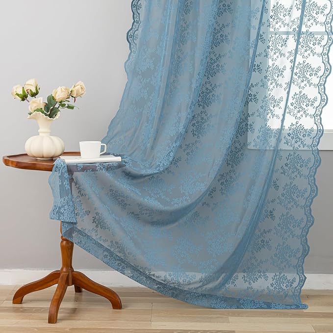 YJ YANJUN Vintage Lace Curtains 54 Inch Length - Image 4
