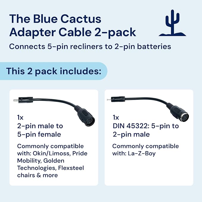 Blue Cactus Adapter Cables for Recliner Battery Pack - Image 2