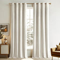MIULEE 90 Inches Velvet Curtains Off White Elegant Grommet Curtains Thermal by MIULEE
