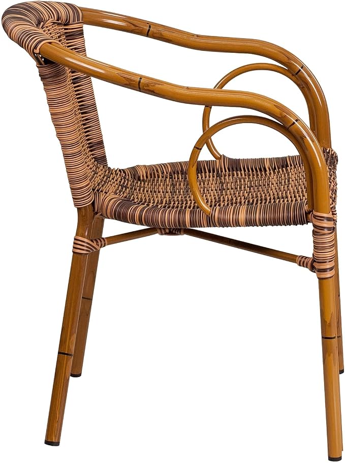 Flash Furniture Cadiz Series Dark Red Bamboo-Aluminum Indoor-Outdoor - Image 7