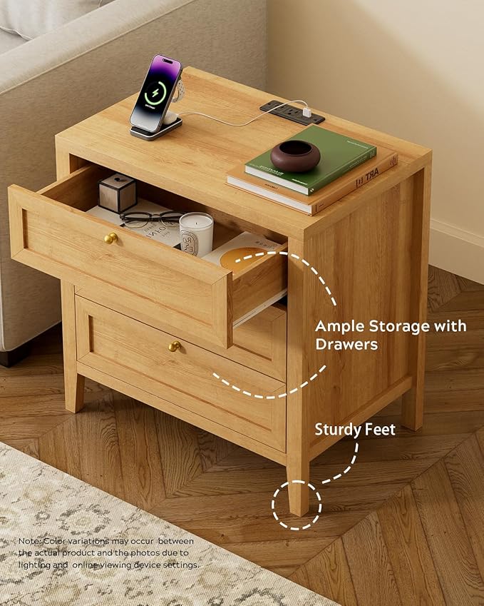 EYYTHUNG 3 Drawer Nightstand - Image 5