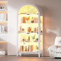 HNEBC 69" Display Case with RGB Lights, Arched 5-Tier Tempered Glass Display by HNEBC
