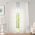 OWENIE Ivory Sheer Curtains, Sheer Curtains 96 inches Long 2 Panels Set by OWENIE