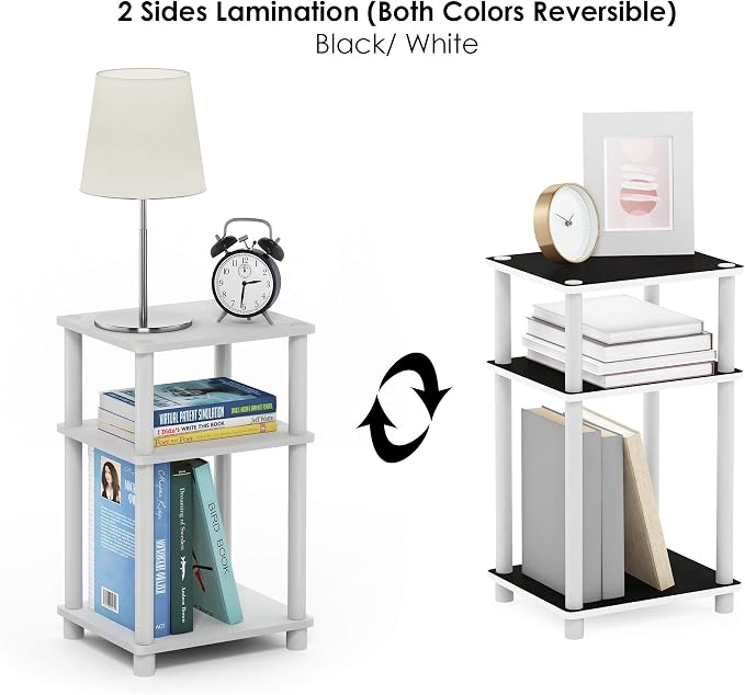 Furinno JUST Side Table, 3-Tier End Table, Open Shelves Night Stand, Bedside - Image 8