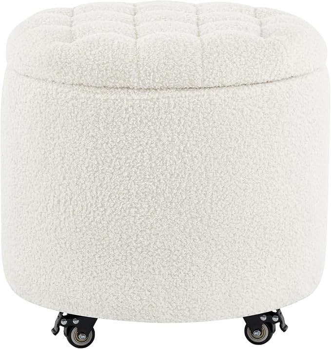 Furniliving Modern Round Storage Ottoman by FurnilivingFurnitureforHome